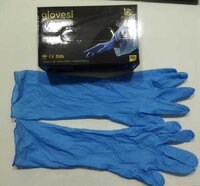 Nitrile Elbow Length Gloves - 16 Inches, Powder Free, Blue Color, Sizes M, L, XL, Disposable, Full Dipped Coating, Non-Sterile
