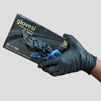 Black Nitrile Examination Hand Gloves - Grade: Industrial