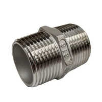 Reducer Hex Nipple - Stainless Steel, 5 Millimeter Thickness | Round Shape, Silver Finish, Durable And Corrosion-resistant Design