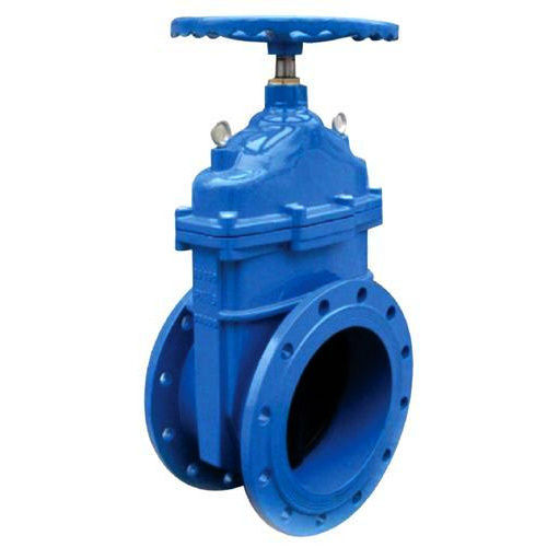 Cast Iron Double Flange Sluice Valve - Stainless Steel Medium Pressure, Customized Structure For Industrial Gas Applications, Blue Finish