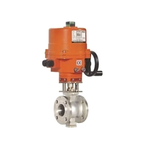 Motorised Knotch Design Ball Valve - Color: Orange