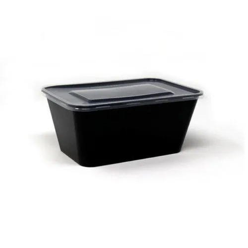 1000ml Black Rectangular Container