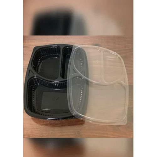 8CP Meal Tray with Lid - Black (1000ml)