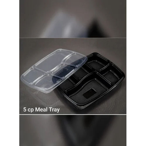 Black 5 Cp Meal Tray With Lid