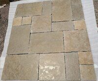 Indian Tandur Yellow Limestone Paving Slabs French Pattern Antique finish