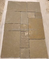 Indian Tandur Yellow Limestone Paving Slabs Tiles French Pattern Antique finish