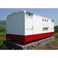 White And Red Prefabricated Rectangular Office Cabin