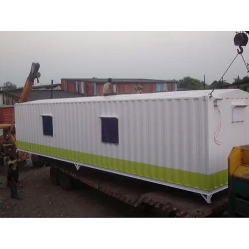 White And Green Steel Porta Cabin