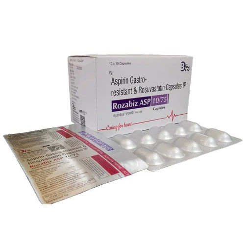 Gastro-Resistant Rosuvastatin Capsules - High Cholesterol Treatment, Gastro-Protective Coating, Suitable for Ages 12+