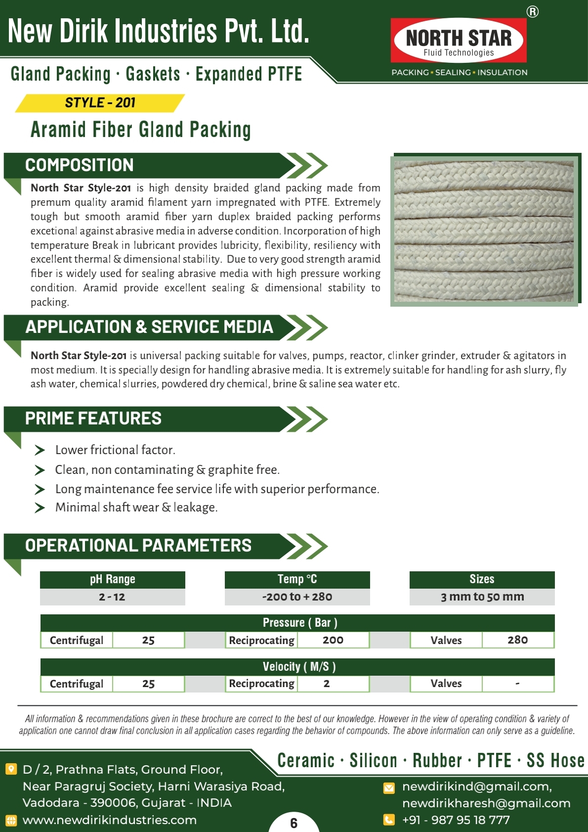 Aramid Fiber Gland Packing