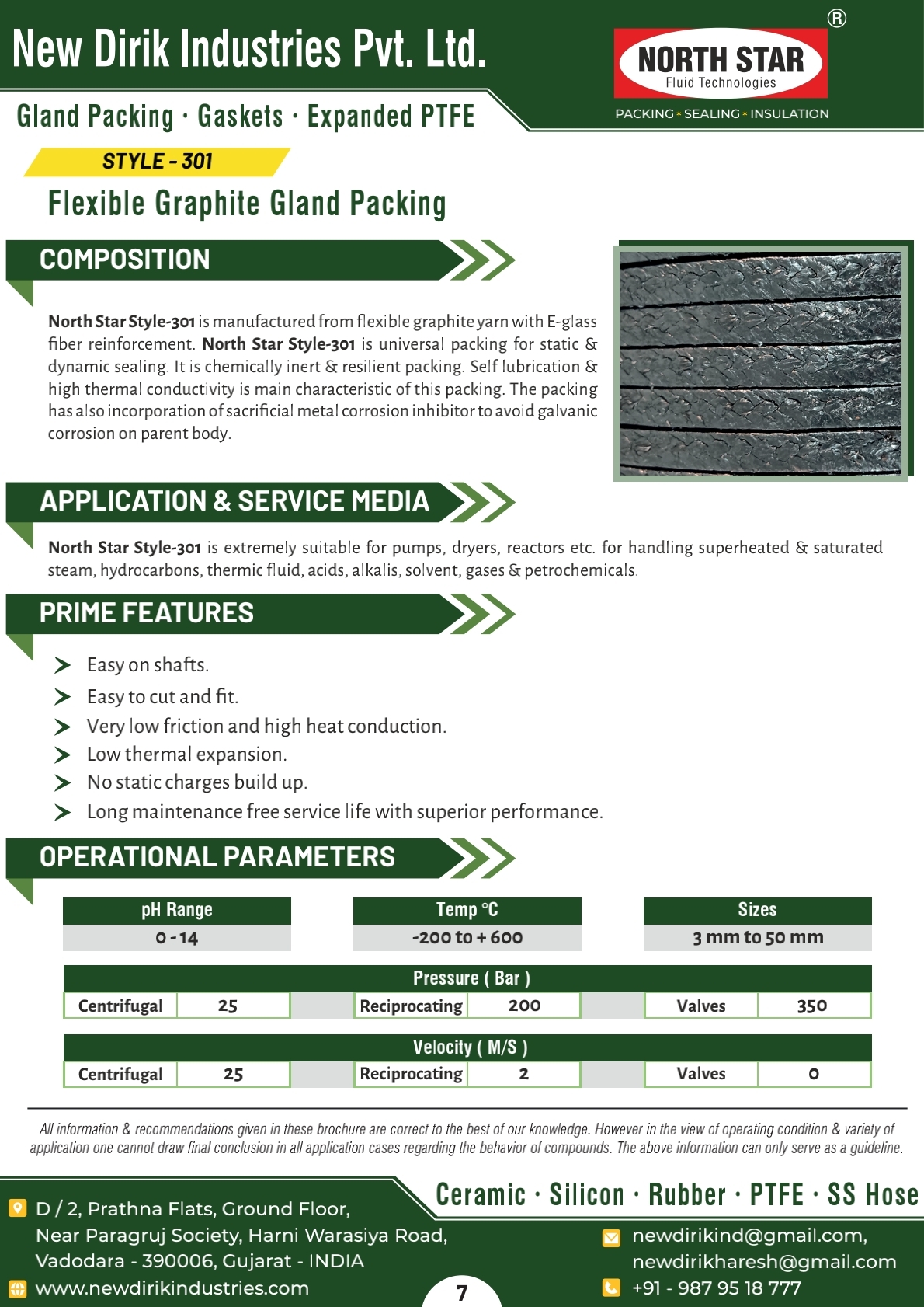 Flexible Graphite Gland Packing
