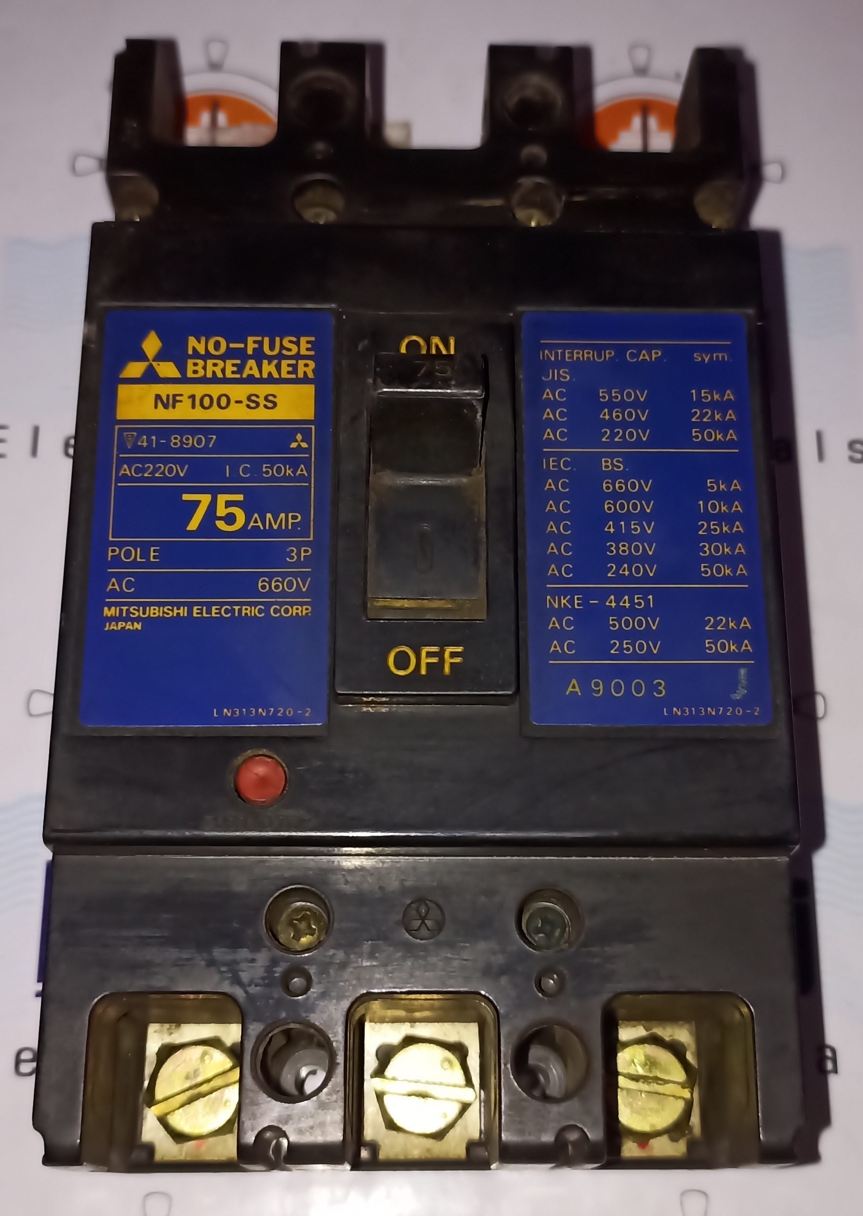 MITSUBISHI (NF100-SS) 75A 3P MCCB