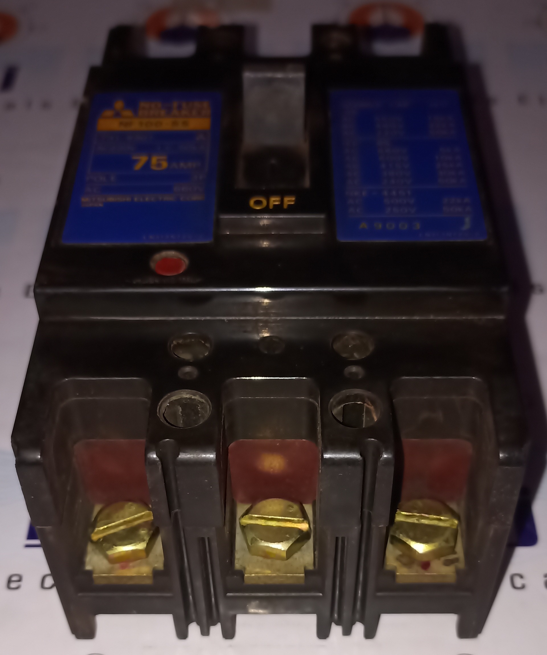 MITSUBISHI (NF100-SS) 75A 3P MCCB