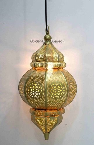 Moroccan Hanging Pendant Lamp in Iron with traditional look powder coated finish