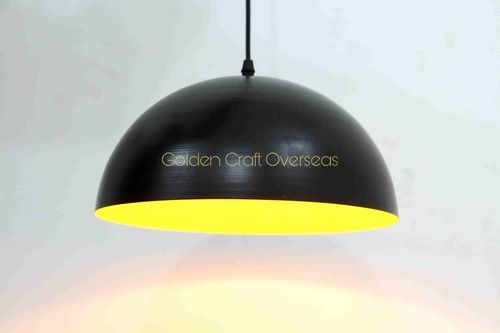 Half Bowl Customised size hanging pendant lamp in iron with dual tone powder coated finish