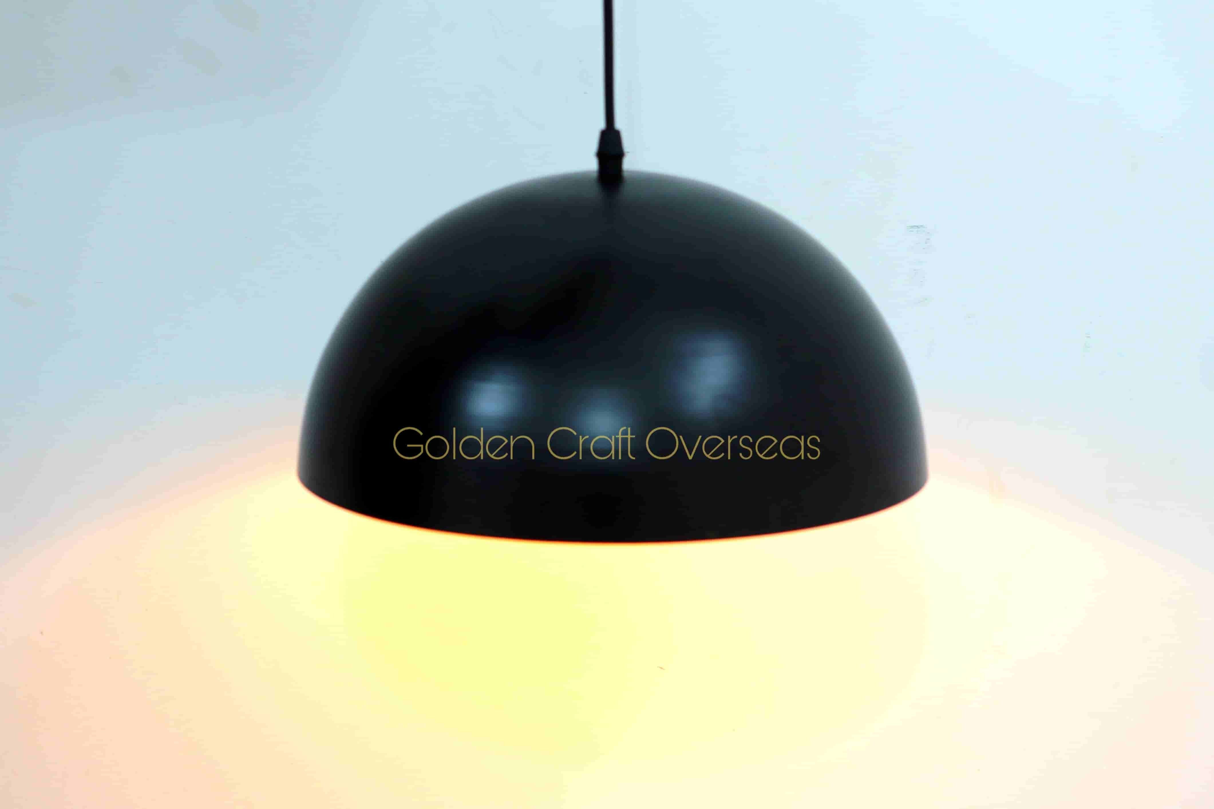 Half Bowl Customised size hanging pendant lamp in iron with dual tone powder coated finish