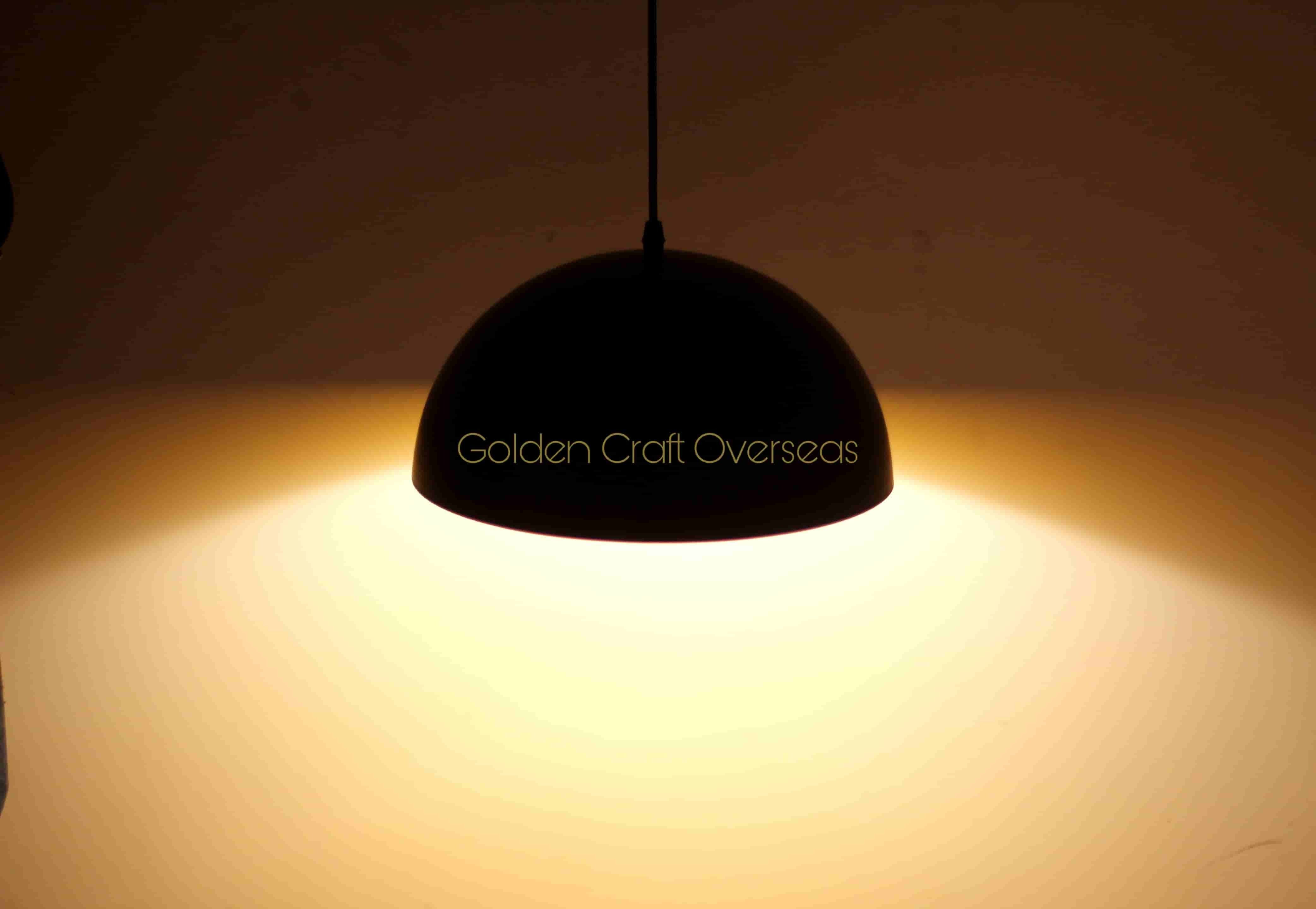 Half Bowl Customised size hanging pendant lamp in iron with dual tone powder coated finish
