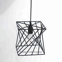 Iron Wire Hanging Pendant Light black powder coated minimalist design