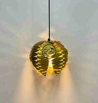 Leaf Hanging pendant Lamp in iron with golden powder coated finished