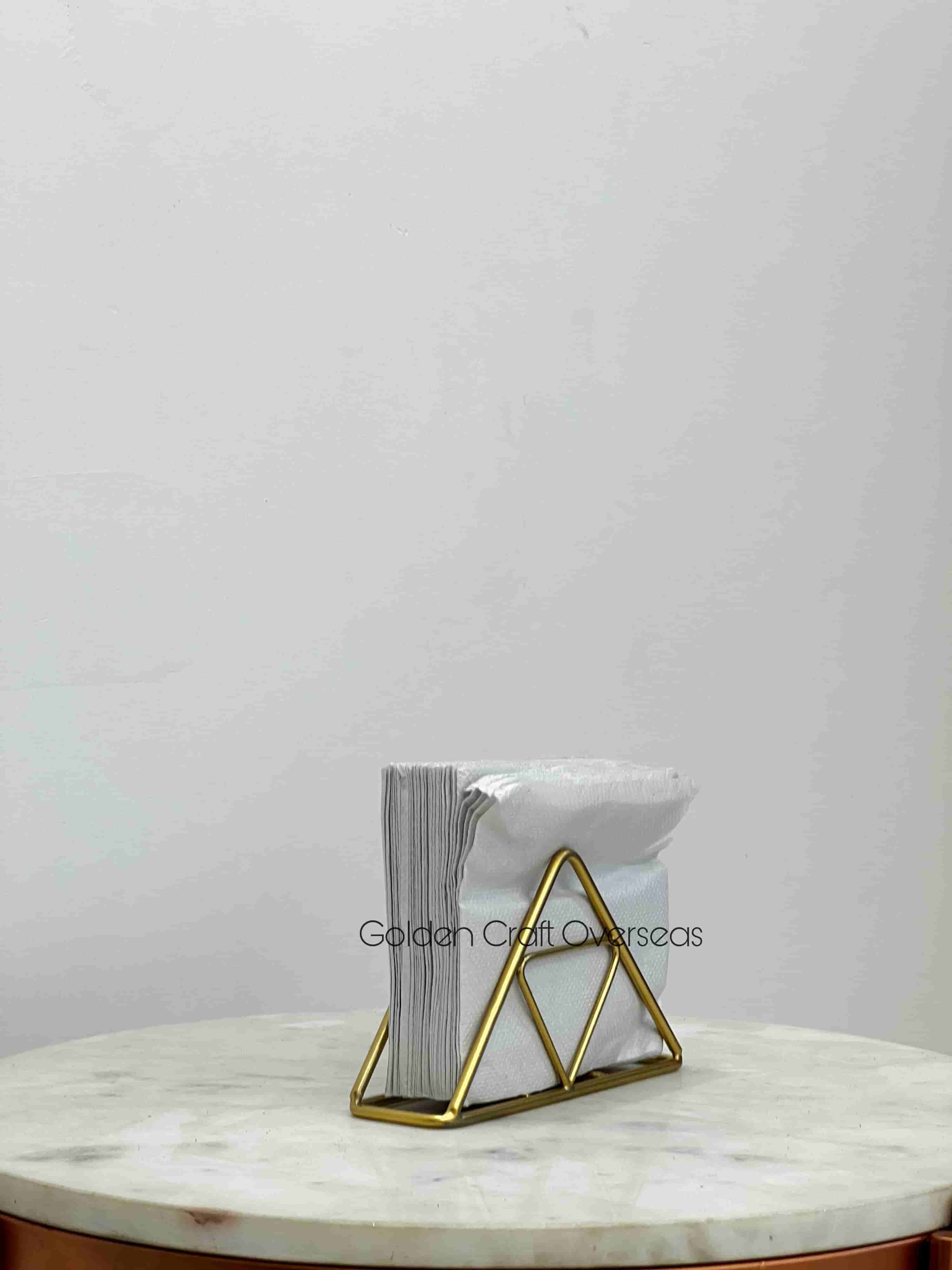 Tissue Holder in iron with golden powder coated finish