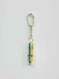 Metal Whistle Key chain with Antique Gold Finish
