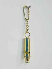 Metal Whistle Key chain with Antique Gold Finish