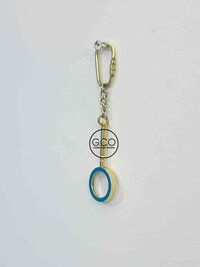 Manifying Glass Key Chain aka key ring in metal with antique plated