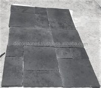 Indian Black Limestone antique finish paving slabs French opus pattern pathways outdoor indoor flooring Landscaping pavers