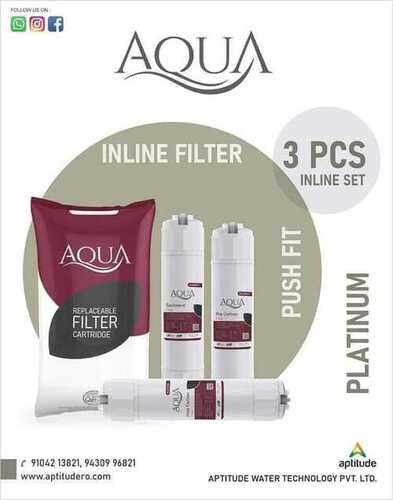 Aqua Platinum 3 Pcs Set Inline Filter Cartridge Application: Water Purification