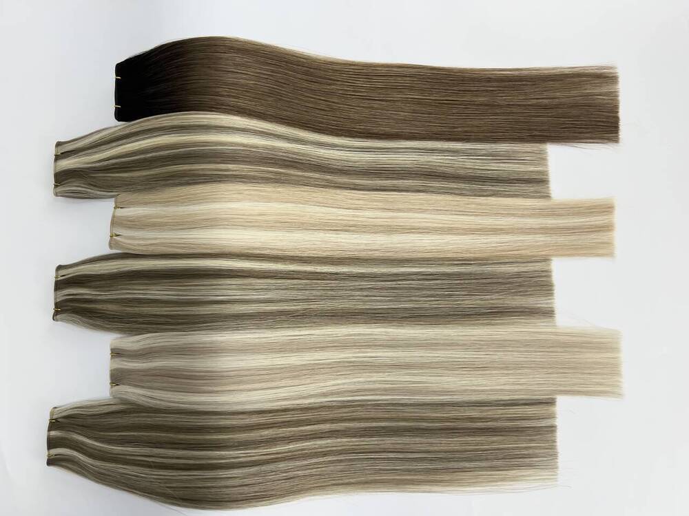 Seamless genius weft hair extensions for hair salon
