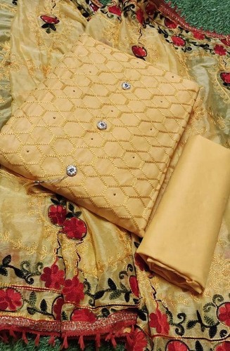 New Chain Embriodary Work Dress Material For Women