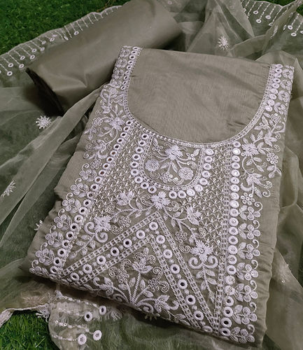 Block Print Cotton Handwork Dress Material with Kota Doriya Dupatta – RKG  SHOPPING