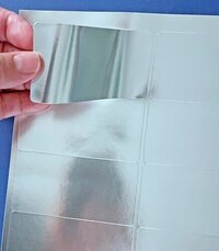 Aluminium Silver Foil Label Sticker - Material: Acrylic