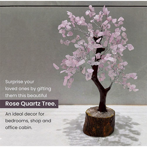 Stone Rose Quartz Tree