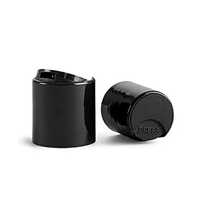 Press Top Cap - Plastic, 24/28mm Size, Black Color | Flip Top Design, Worm Embossed Surface, Ideal For Bottles, 1 Year Warranty