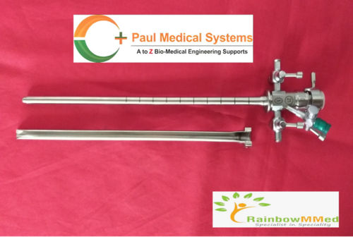 Stainless Steel Optical Urethrotome Sheath Stainless Steel 21 FR Optical Urethrotome Sheath with Half Moon