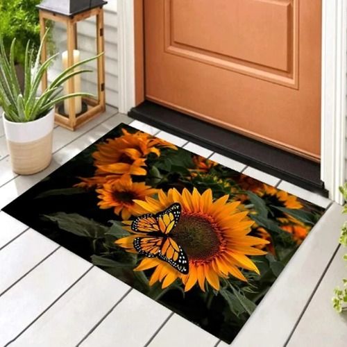 Door Mat Floral Pattern