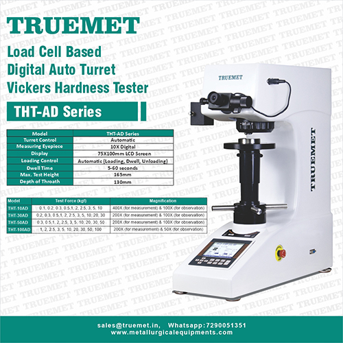Load Cell Based Digital Vickers Hardness Tester (THT-AD Series)