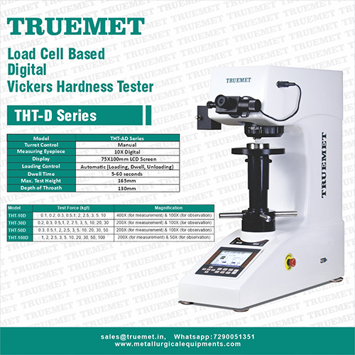 Load Cell Based Digital Vickers Hardness Tester (THT-D Series)