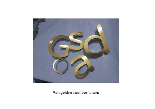 Matt Golden Steel Box Letter