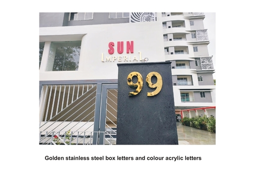 Golden Stainless Steel Box Letter