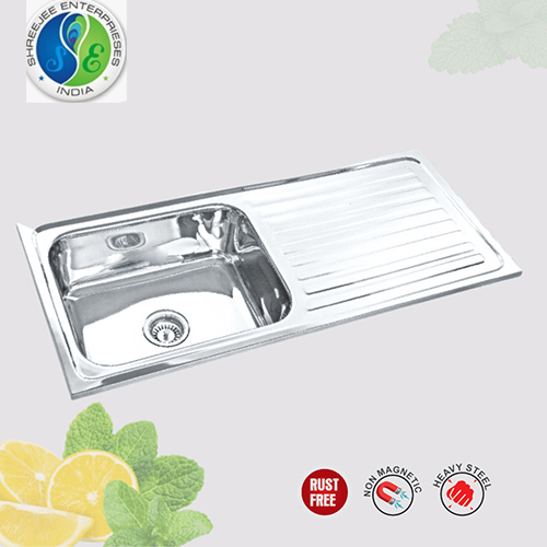 SS Single Bowl With Drain Board Sink