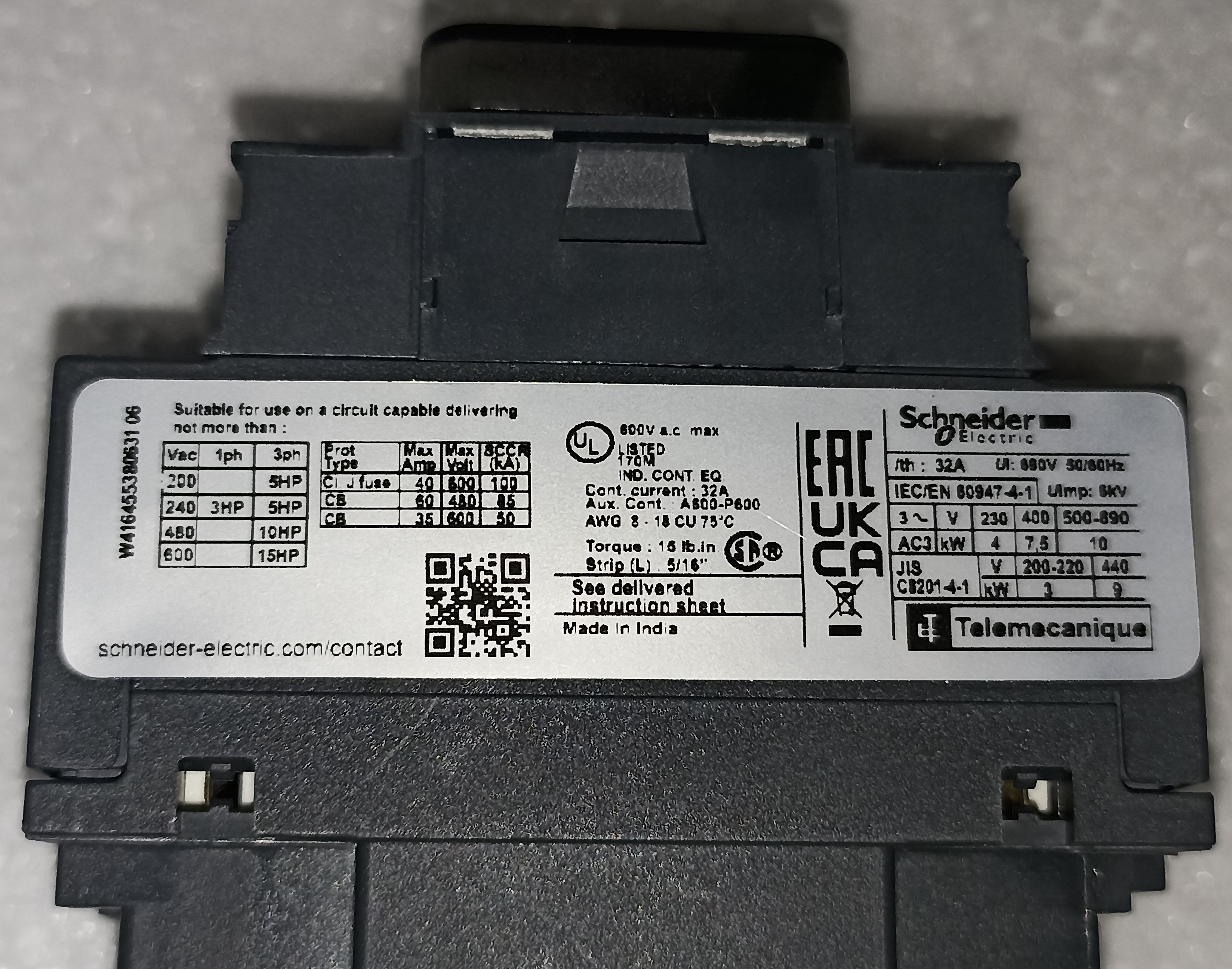 SCHNEIDER LATEST LC1D18 CONTACTOR