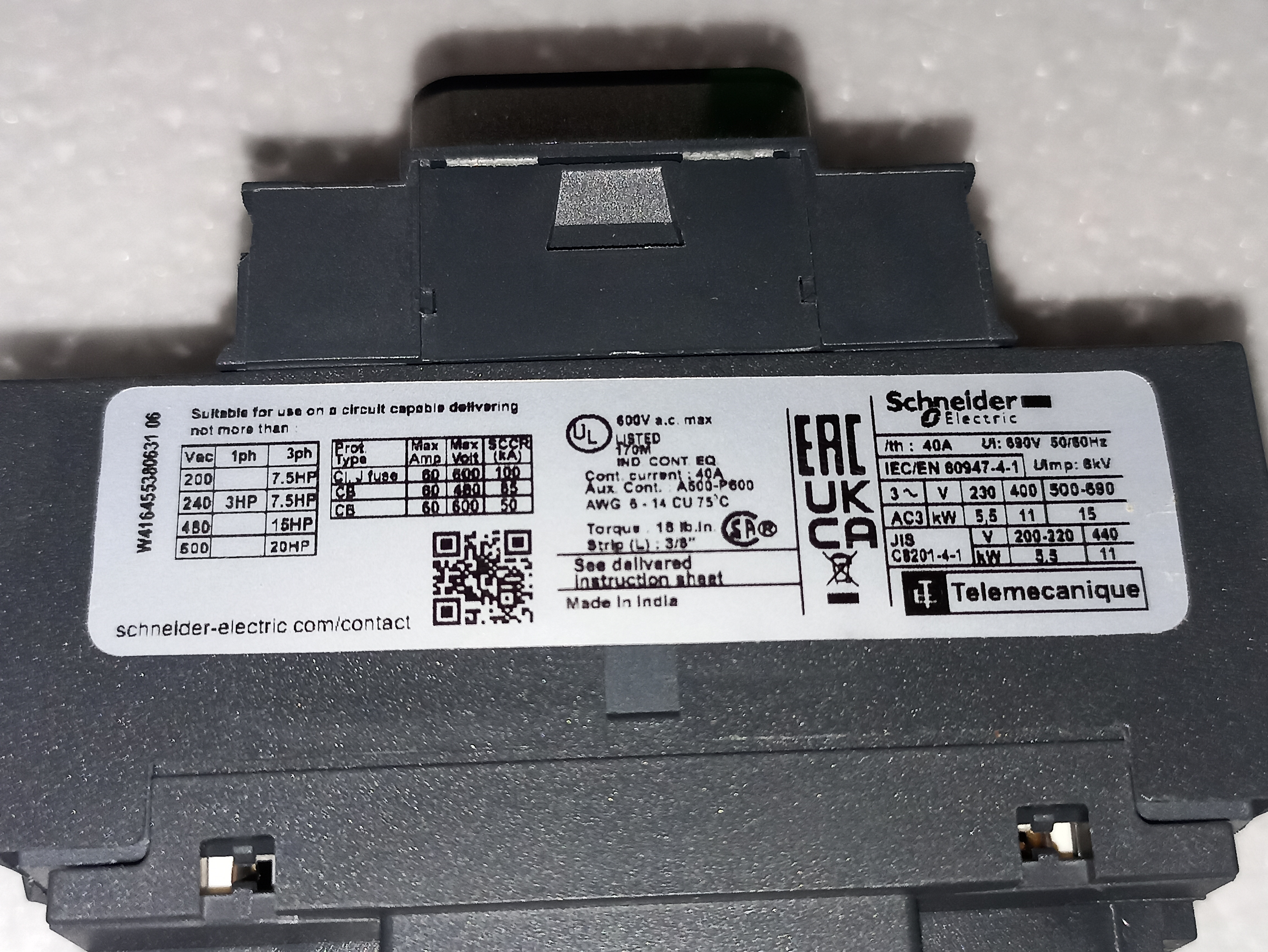 SCHNEIDER LATEST LC1D25 CONTACTOR