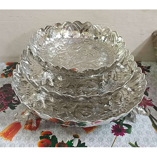 Aluminium elephant Urli stand S3