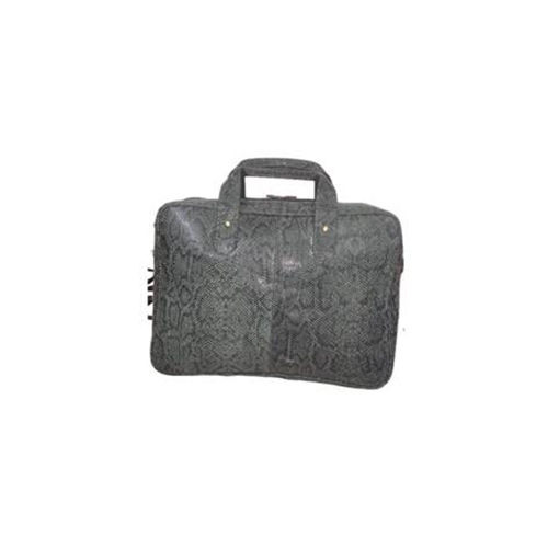 Gray Premium Leather Textured Laptop Bag