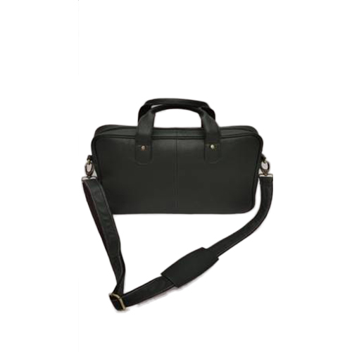 Premium Leather Laptop Bag - Black Leather, Shoulder Length Handle | Moisture Proof, Security Features for Industrial Use