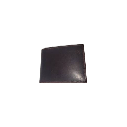 Premium Leather Wallet - NDM Leather, Plain Design, Folded Style, Sleek Black Finish