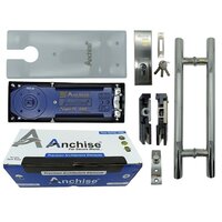 Toughened Glass Doorset - 8400 Combo Set, Stainless Steel, Openable On Both Sides, Stain Finish, Designed For Commercial And Domestic Use