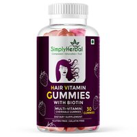 Simply Herbal Biotin Hair Gummies - Enriched With Biotin & Keratin | Supports Healthy Hair, Skin & Nails, Packed With Vitamins A, C, D, E, B5, B6, B12